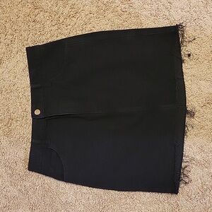H & M black denim raw hem skirt